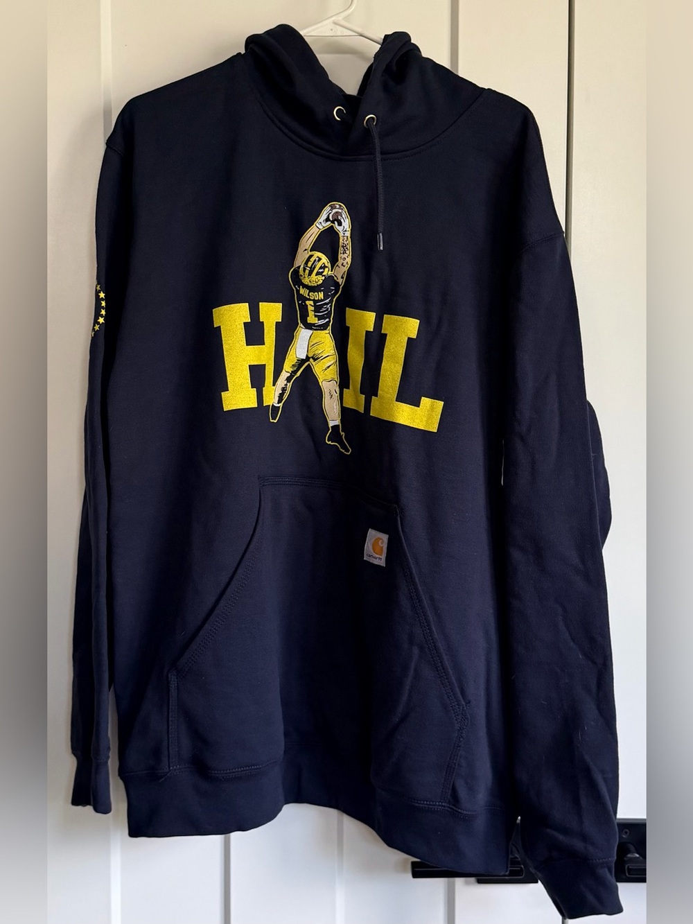 Carhartt University of Michigan Men’s Navy Loose Crewneck Hoodie - size large
